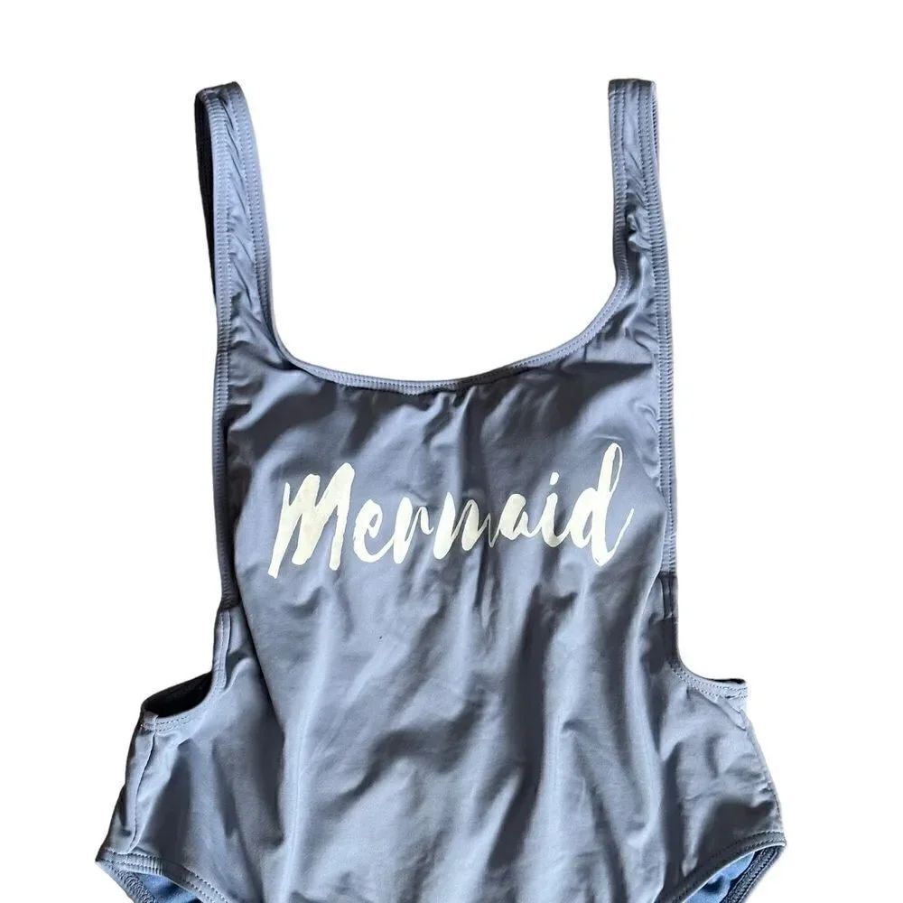 Envya Mermaid Script High Cut Low Back Swimsuit XSMALL - Picture 4 of 13